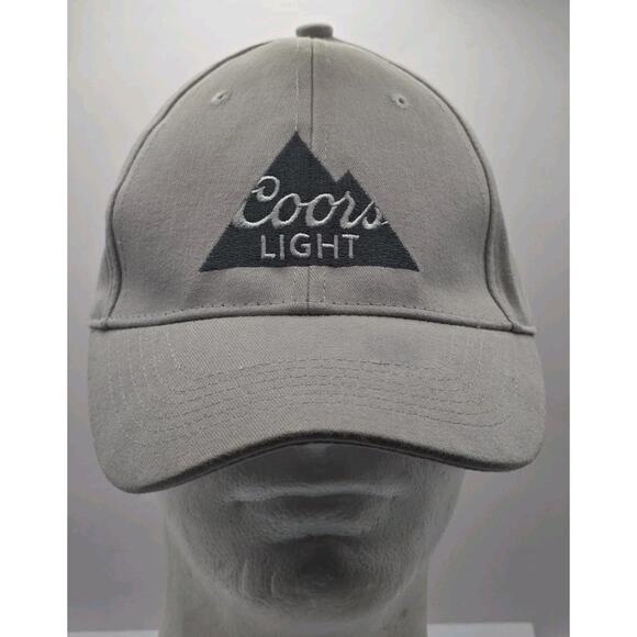 Coors Light Baseball Hat Light Gray Snapback Cap Silver Mountain Logo USA Acme - Picture 1 of 9